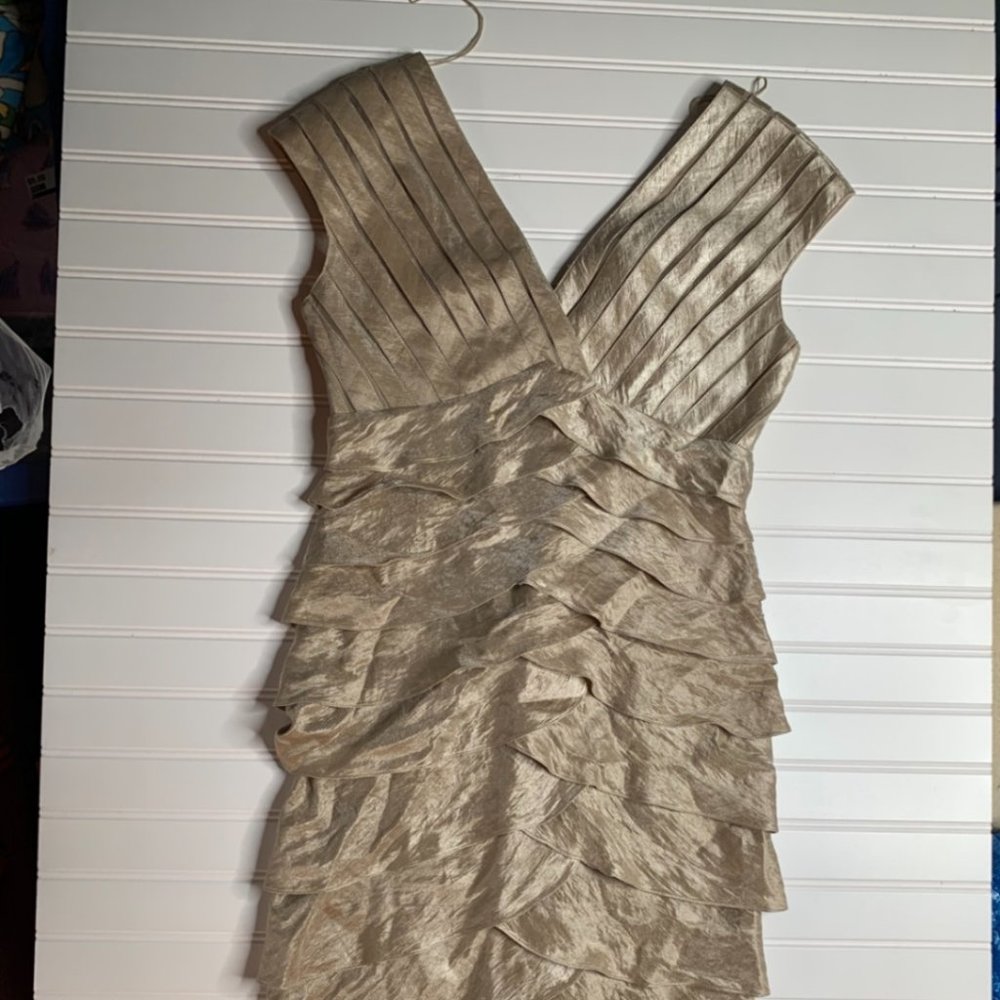 ADRIANNA PAPELL Womens Ruffled Sheath Dress Size 6